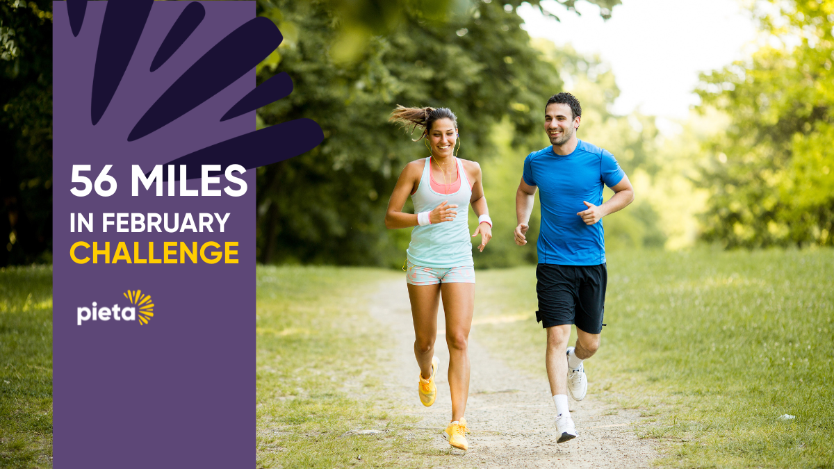 man and woman running together